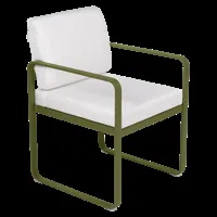 fermob fauteuil lounge bellevie - pesto - blanc grisé