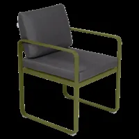 fermob fauteuil lounge bellevie - pesto - gris graphite