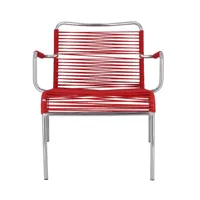 jan kurtz fauteuil lounge mya spaghetti - rouge