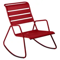 fermob fauteuil à bascule monceau - 67 rouge coquelicot