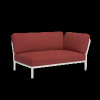 houe canapé lounge level muted white - sunbrella heritage scarlet - accoudoir droit