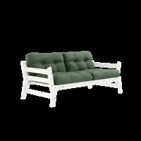 karup design step sofa - 756 olive green - karup105whitelacquered
