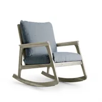 fauteuil à bascule en bois de noyer gris momento par dale italia