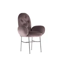 chaise rembourrée en velours avec accoudoirs ttemic de matteo cibic