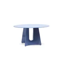 table ronde en aluminium bentz 140 blue par jeff miller