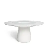 table ronde en cristal et polyuréthane round el blanche par claesson koivisto rune