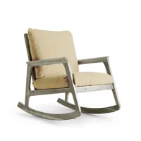 fauteuil à bascule en bois de noyer gris momento par dale italia