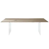 table avec plateau en bois massif de noyer gris sospeso