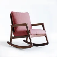 fauteuil à bascule en bois de noyer momento par dale italia