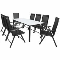 table et chaises de jardin bern noir anthracite en alu 9pcs