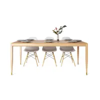 table à manger, table de cuisine en bois chêne, milieu du siècle moderne, scandinave, chêne massif
