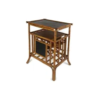 table d'appoint en bambou style hobo chic japandi vintage extrêmement rare