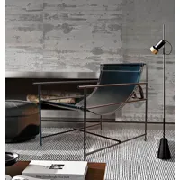 fauteuil lounge en cuir , chaise fronde style industriel mid-century mcm de bureau minimaliste