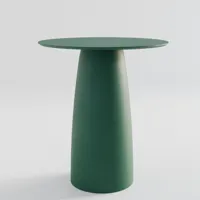 table de salle à manger ronde pour restaurant, vert mousse d27, 2 po./d69 cm pied simple gain place couleurs terre cuite rose antique.