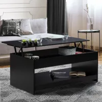 table de salon avec plateau relevable noire