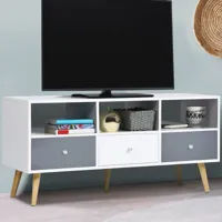 meuble tv nordique blanc et gris