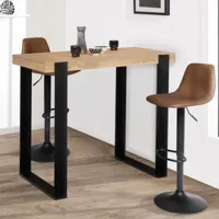 table haute mange debout noir et bois 113 cm