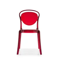 chaise design calligaris la parisienne polycarbonate rouge