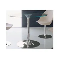 table repas armony en verre et acier chromé diamètre 120 cm