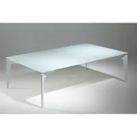 table basse design rocky en verre blanc