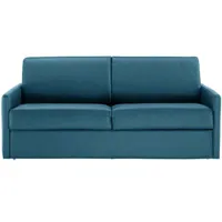 canapé lit express sun elite tweed turquoise sommier lattes 140cm assises et matelas 16cm  mémoire de forme