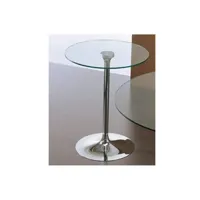 table repas armony en verre et acier chromé diamètre 60 cm