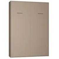 armoire lit escamotable smart-v2  taupe mat couchage 140*200 cm.