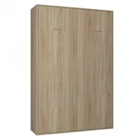 armoire lit escamotable smart-v2 chêne naturel couchage 140*200 cm.