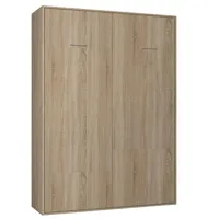 armoire lit escamotable smart-v2 chêne naturel couchage 160*200 cm.