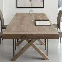 table repas extensible brio finition chêne veiné 90 x 160 cm 2 allonges de 50 cm.