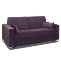 canapé convertible express jackson 120cm comfort bultex® 12cm sommier lattes renatonisi tweed violet