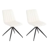lot de 2 chaises design elsbjerg polyuréthane blanc brillant