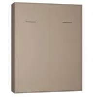 armoire lit escamotable smart-v2 taupe mat 160*200 cm.