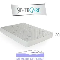matelas à mémoire de forme tempo silvercare épaisseur 20 cm dont 4 cm 50kg/m3 compatible canapé express express 140 cm