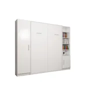 composition armoire lit escamotable smart-v2 blanc mat couchage 140cm  2 colonnes rangements