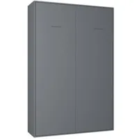 armoire lit escamotable smart-v2 gris graphite mat couchage 140*200 cm.