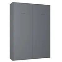 armoire lit escamotable smart-v2 gris graphite mat couchage 160*200 cm.