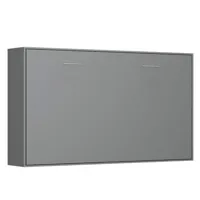 armoire lit horizontale escamotable strada-v2 gris graphite mat couchage 90*200 cm.