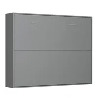 armoire lit horizontale escamotable strada-v2 gris graphite mat couchage 160*200 cm.