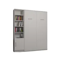 composition armoire lit escamotable smart-v2 blanc mat couchage 140 x 200 cm