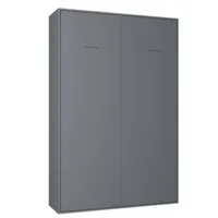 armoire lit escamotable smart-v2 gris graphite mat couchage 140*200 cm.
