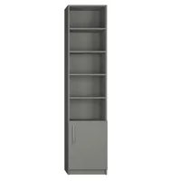 armoire de rangement avec grande niche + 1 petite porte coloris gris graphite mat largeur 50 cm