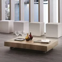 table basse relevable extensible block design rouvre noué piétement taupe 80 x 120 cm