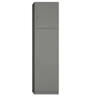 armoire de rangement 2 portes coloris gris graphite mat largeur 50 cm