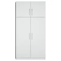 armoire de rangement lingère 4 portes largeur 100 cm coloris blanc mat