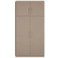 armoire de rangement lingère 4 portes largeur 100 cm coloris taupe mat