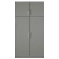 armoire de rangement lingère 4 portes largeur 100 cm coloris gris graphite mat