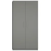 armoire de rangement 2 portes lingère largeur 100 cm coloris gris graphite mat