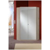 armoire dressing d'angle cooper 2 portes miroirs 95*95 chêne