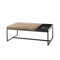 table basse lucon 107 x 65 cm bois acier plateau